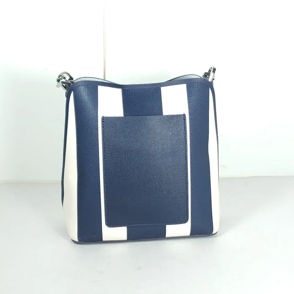 Kate Spade New York Darcy Pond Stripe Navy Blue Small Bucket Bag Handbag